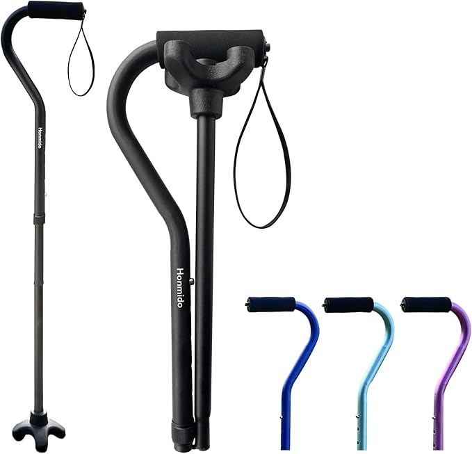 Walking Cane Foldable for Men & Women Seniors for Balance,Self Standing Folding,Height Adjustable Anti-Slip Lightweight Alloy Walking Stick for Travel Mobility Aid