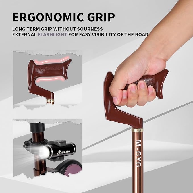 Alloy Folding Cane with Seat, Lightweight Walking Stick Cane with Seat 400lbs Capacity,Adjustable Height (32"-36") & Seat (18"-23"),Portable Cane Seat Chair with Anti-Slip Support for Adults Seniors