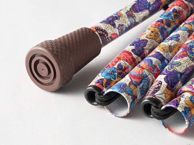 [Combo] Merry Sticks Lightweight Foldable Walking Canes for Women and Men, Adjustable & Collapsible Walking Stick for Seniors, Includes A Cane Bag & A Smart Reflective Cane Holder