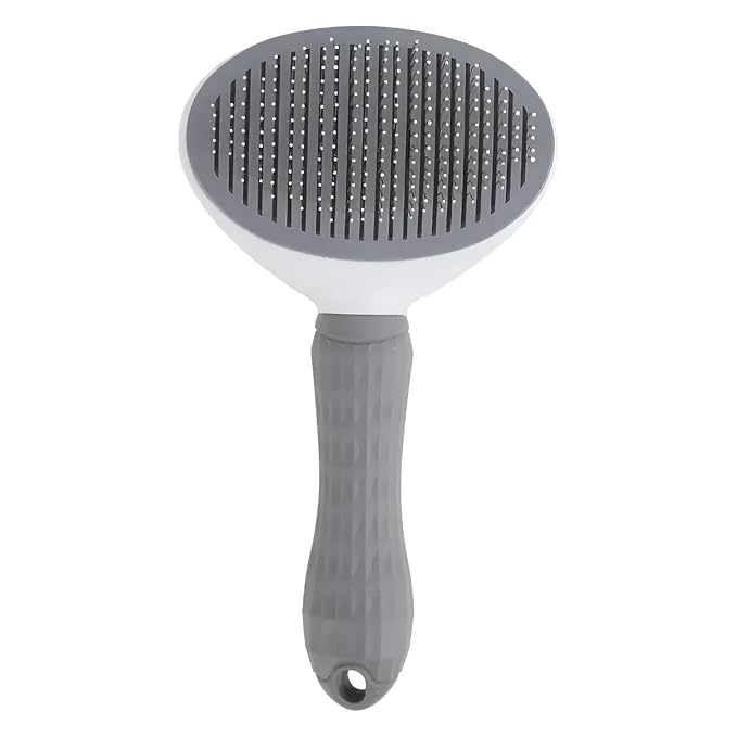PETS-LAMB Self-Cleaning Dog and Cat Grooming Brush, Suitable for Long or Short Hair, Loose Hair Removal Brush, Easy to Remove, Pet Massage Tool. (GREY)