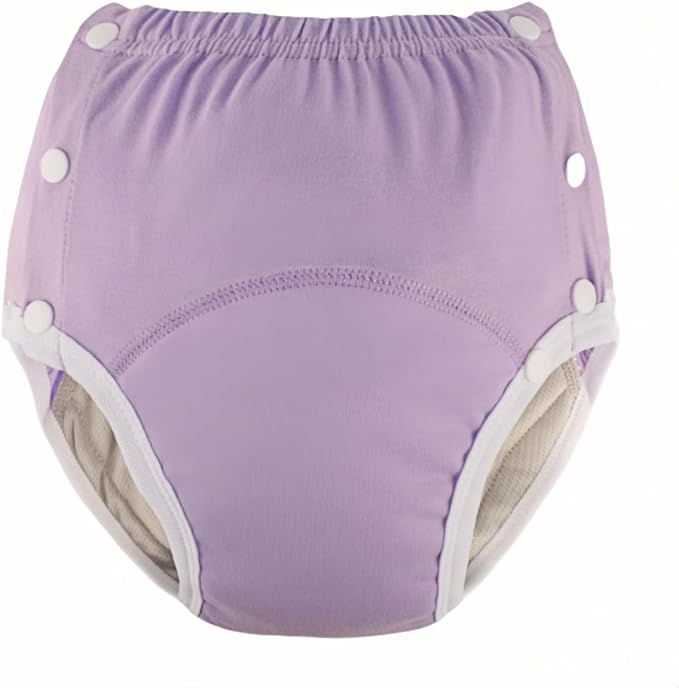 WEEOATAR Unisex Reusable Adult Cloth Diaper, Washable Swim Nappies, Adjustable Incontinence Cloth Diaper with Snaps, Underwear for Elderly Disability, Postpartum (Purple, XXXL)
