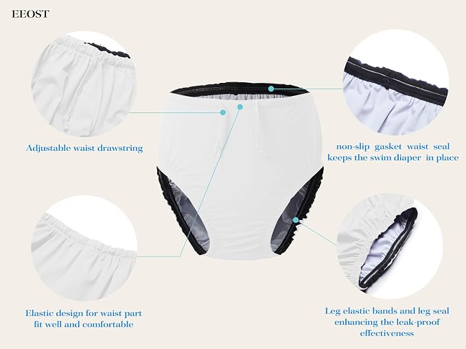 Adult Reusable Swim Diapers Special Needs Swimwear for Incontinence | Adult reusable swim diaper with waterproof leakproof cover for incontinence and pool use