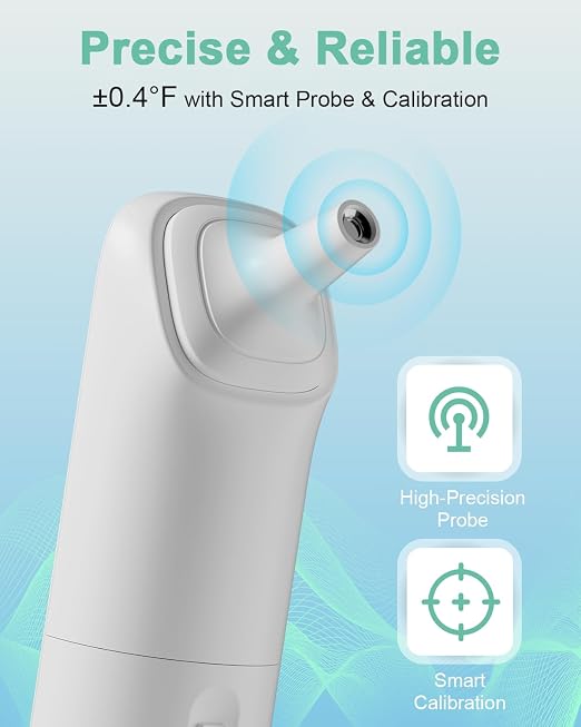 Ear Thermometer for Kids and Adults - Baby Thermometer FSA-HSA Eligible, Digital Infrared Thermometers 1S Reading, Accurate Forehead Termometro with Fever Alarm, 40 Memories (Green 1 Pack)
