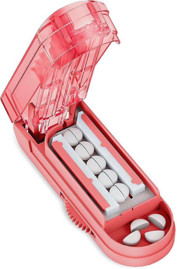 DEPAD Pill Cutter for Small and Tiny Pills, Adjustable Pill Splitter for Cutting Multiple Pills with Adjustable Bars & Hidden Blade, Safely Cuts Small or Large Tablets for Seniors & Pets