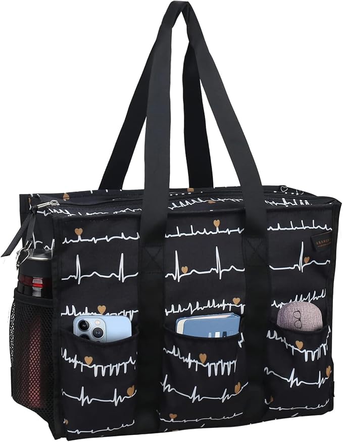 ABAMERICA Nurse Bags for Work Nursing Bag Multiple Pockets Waterproof Organizing Zip Top Clinical Bag for Nursing Students