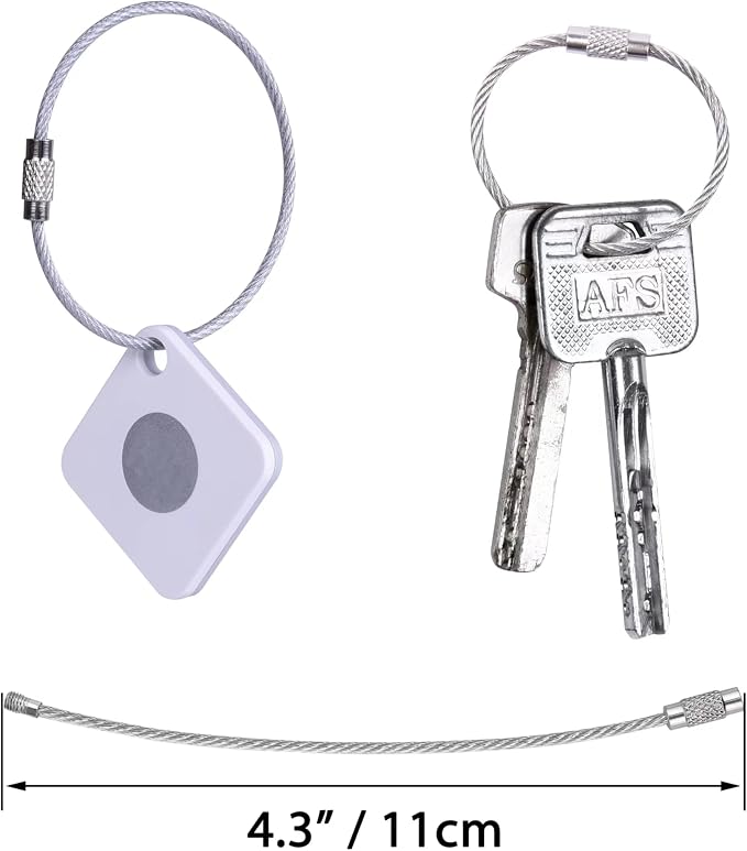 Wisdompro Wire Keychain Cable, 4.3/6.3 Inch Stainless Steel Wire Keyrings | Heavy Duty Wire Key Rings Metal Wire Cable Key Chain Loop for Luggage Tags, Keys, Crafts and ID Tags