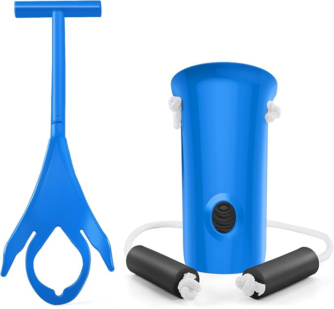 Jellas Sock Aid for Putting On Socks Kit,4.6 Inch Sock Helper for Seniors | Flexible Long Rope Design, Easy Put On Take Off Socks, Comfort Independence Helper, Blue