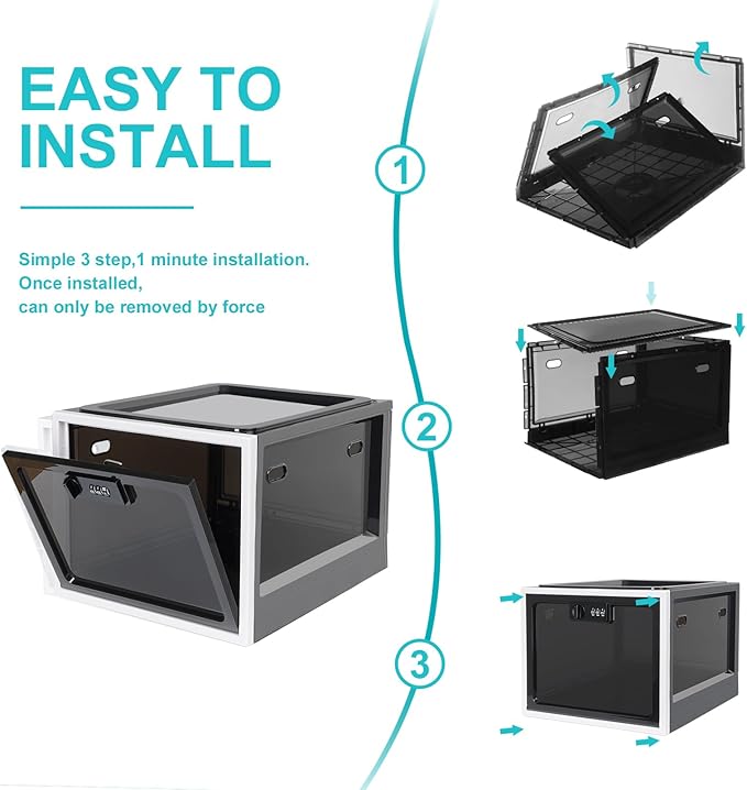 Medicine Lock Box, 2 Pack Medication Lockable Container for Refrigerator Food Safe Locking Box Tablet Phone for Kitchen Home School and Office Safety