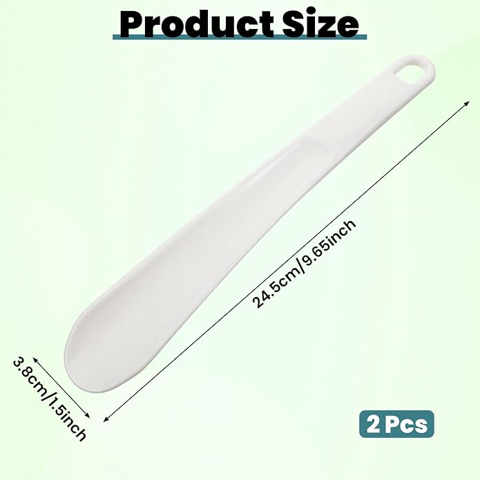 Ymapinc 2-Pack Long Handle Plastic Shoe Horn, Shoehorns for Traveling, Shoe Stick Helpers to Put on Your Ski Boot