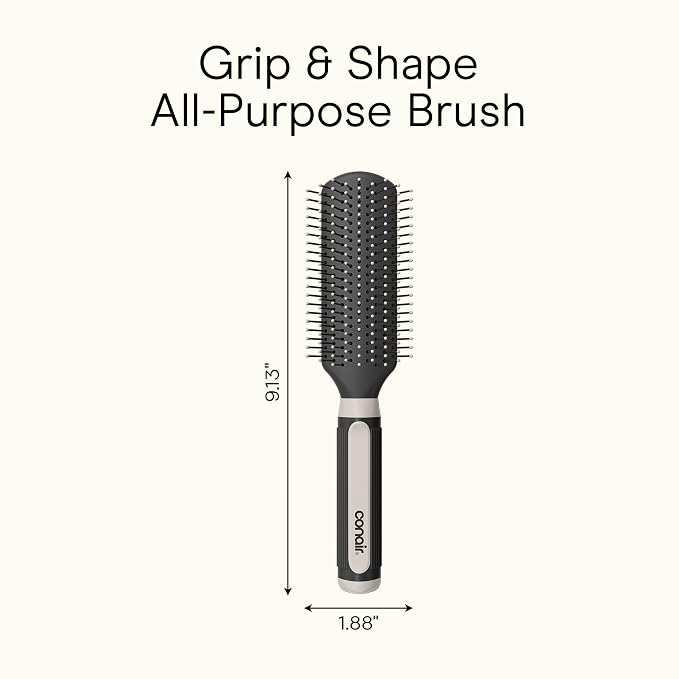 Conair Salon Results Detangling Hairbrush Set, 3-Pack Brushes for Men and Women, All Hair Types and Lengths with Nylon Bristles
