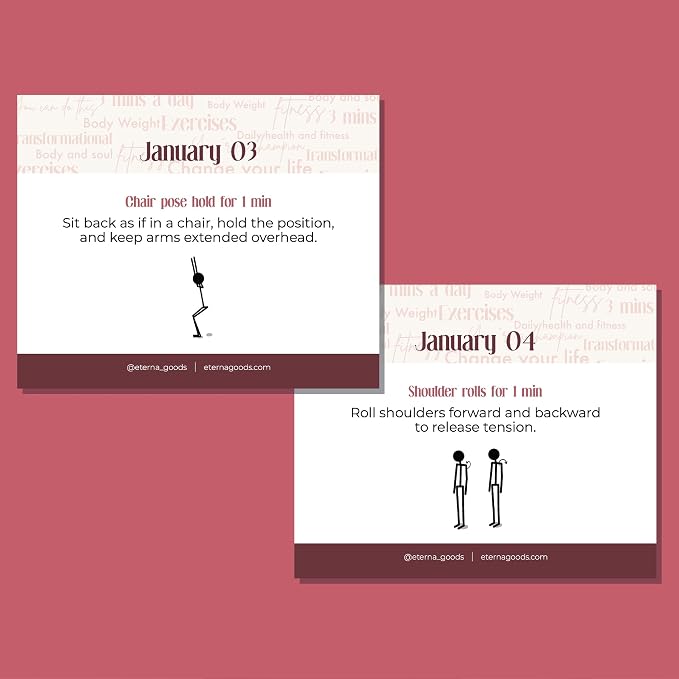 Daily Fitness Calendar | Perpetual Bodyweight Workout Calendar with New Exercises and Movement Routines for Every Day of The Year, Stay Healthy, Build Strength & Get Moving with This Workout Planner