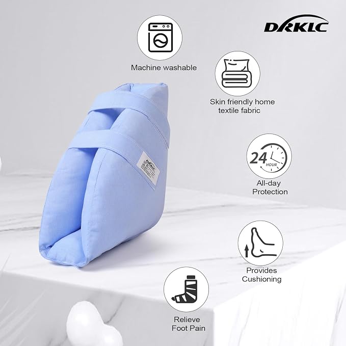 Heel Protector Boot for Pressure Sores with Waterproof Foot Cast Covers for Shower After Surgery. Adjustable Foot Boot for Elderly Bedridden Pressure,Ankle Pillow for Bed, Wheelchairs