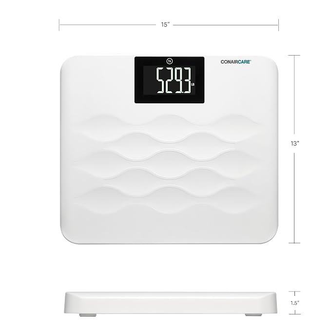 Conair Bathroom Scale for Body Weight, FSA/HSA Eligible High-Capacity Talking Bathroom Scale in both English and Spanish - 660 lb. Enhanced Weight Limit with XL Backlit LCD Display, Anti-Slip Platform