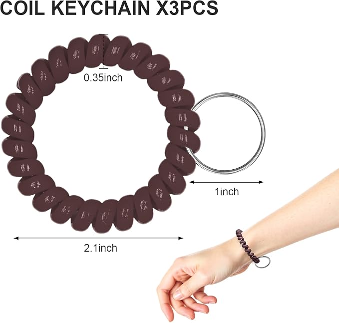 Spiral Coil Keychain, Anti-lost Key Chain Holder Lanyard Cord for Sauna Outdoor Sports and Gym Pool