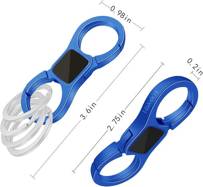 Idakekiy Key Chain Quick Release Spring with 4 Key Rings Heavy Duty Car Keychain Organizer for Men and Women