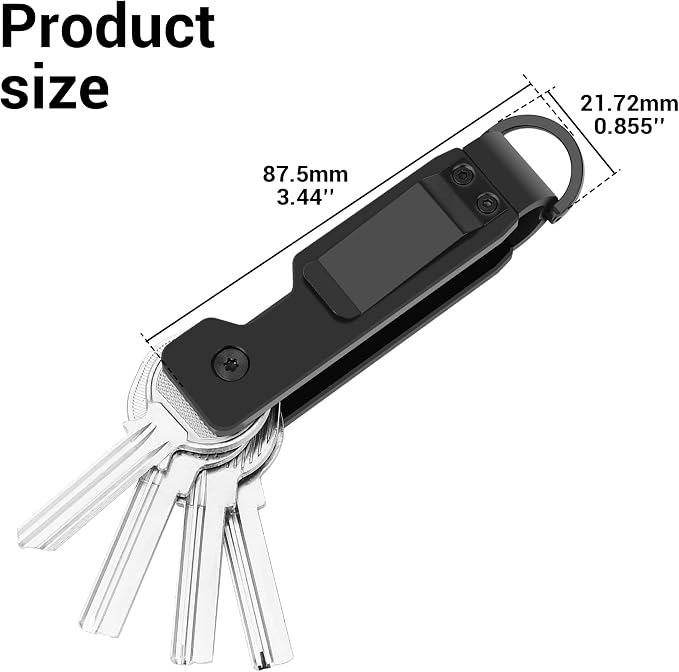 Key Holder for Keychain Metal Aluminum Compact Smart Key Organizer Secures 1-5 Keys