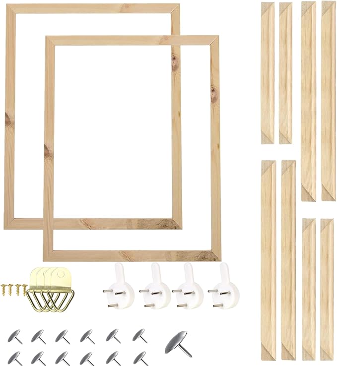 2PCS 30 * 40CM Wooden Frame DIY Picture Frames Art Suitable for Home Decor Painting Digital Diamond Drawing Paintings, 11.8x15.7 picture frames for wall (2PCS-30 * 40CM)