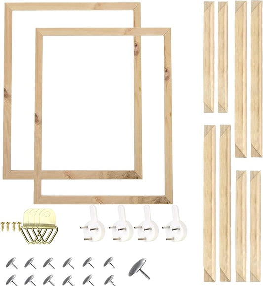 2PCS Wooden Frame DIY Picture Frames Art Suitable for Home Decor Painting Digital Diamond Drawing Paintings, 20 * 25CM Picture Frames for Wall (2PCS-20 * 25CM)