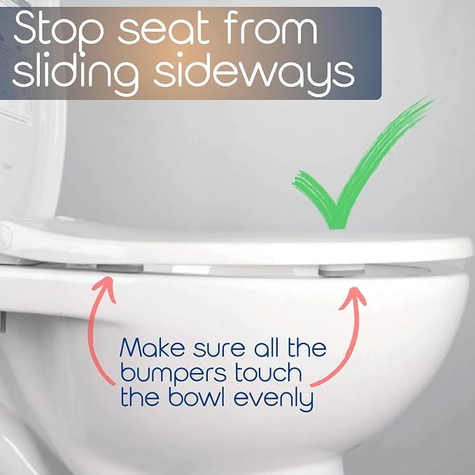 Toilet Seat Bumpers for Use with Bidet with Extra Strong Adhesive, 5pk | Stops Sliding & Wobbling, Distributes Weight Evenly to Prevent Damage to Seat or Bowl, Mutes Seat Slamming