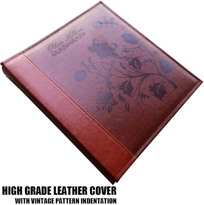4x6 Photo Album 600 Pockets, Extra Large Capacity Picture Album with Vintage Leather Cover, Family, Baby, Wedding Album (Red Brown)