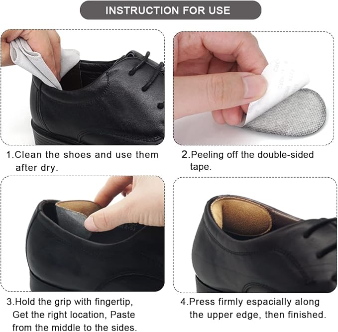 Dr.Foot Heel Grips for Men and Women, Self-Adhesive Heel Cushion Inserts Prevent Heel Slipping, Rubbing, Blisters, Foot Pain, and Improve Shoe Fit - 2pairs(Brown)