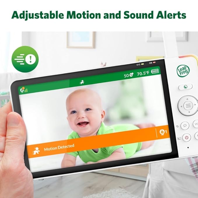 LeapFrog Color Night Vision Video Baby Monitor with 7" HD 720p Display, 360° Pan & Tilt, 8X Zoom, Night Light, Humidity & Temperature Sensor, Up to 1000ft Long Range, Secure Transmission: LF920HD