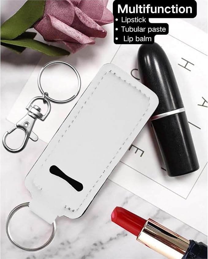 Chapstick Holder Key Chain Lipstick Holder Lip Balm Holder Keychain | Stocking Stuffers Gift, Compatible with Chapstick, Lip Balm and Lipstick, Bag Charm Accessories, Gifts for Women Friend