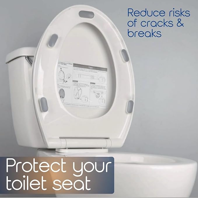 Toilet Seat Bumpers for Use with Bidet with Extra Strong Adhesive, 5pk | Stops Sliding & Wobbling, Distributes Weight Evenly to Prevent Damage to Seat or Bowl, Mutes Seat Slamming