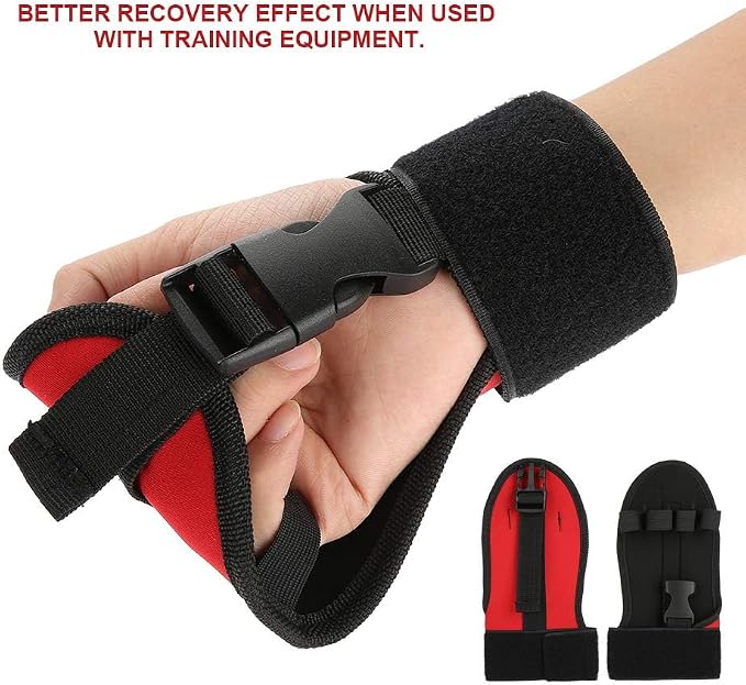 Brrnoo Stroke Recovery Gloves Black Finger Glove Auxiliary Fixed Glove Rehabilitation Training Equipment Hand Fist Stroke Hemiplegia Fixed Hand Fingers Traction Hand Brace Splint Support for(Gloves)