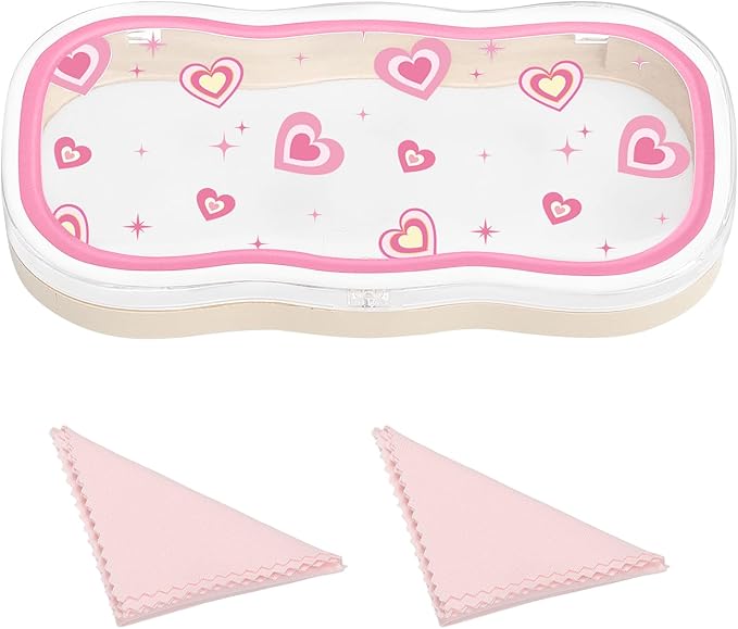 MoKo Glasses Case Hard Shell, Cute Eyeglass Case for Reading Glasses, Clear Eyeglasses Case for Women Girls