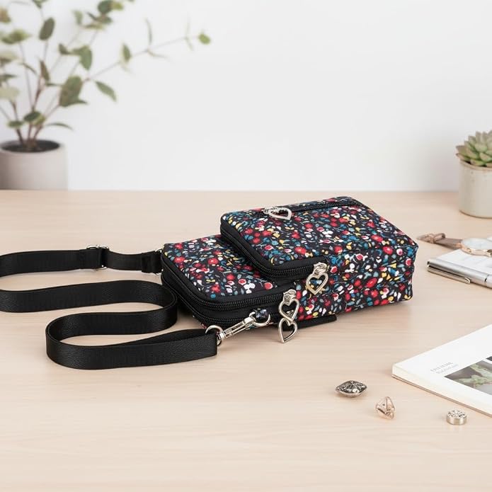 Small Crossbody Bag for Women - Mini Phone Purses with Crossbody Strap and Wallet - Nylon Arm Bag