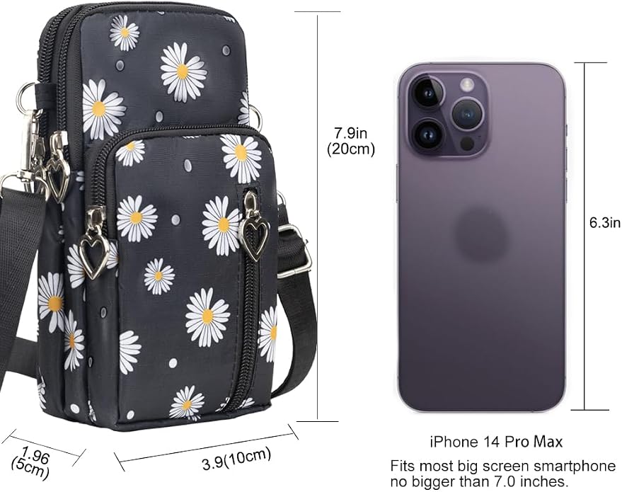 Small Crossbody Bag for Women - Mini Phone Purses with Crossbody Strap and Wallet - Nylon Arm Bag
