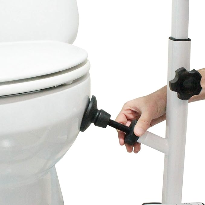 KMINA Toilet Safety Rails for Seniors, Heavy Duty Frame with Handles, Adjustable Height and Width, Handicap Grab Bars