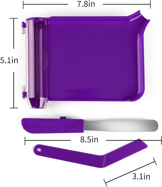 Opret Right Hand Pill Counting Tray with 2 Spatulas, Pill Counter with A Straight Spatula & A L-Spatula for Pharmacy to Count Meds Pills Tablets, Purple