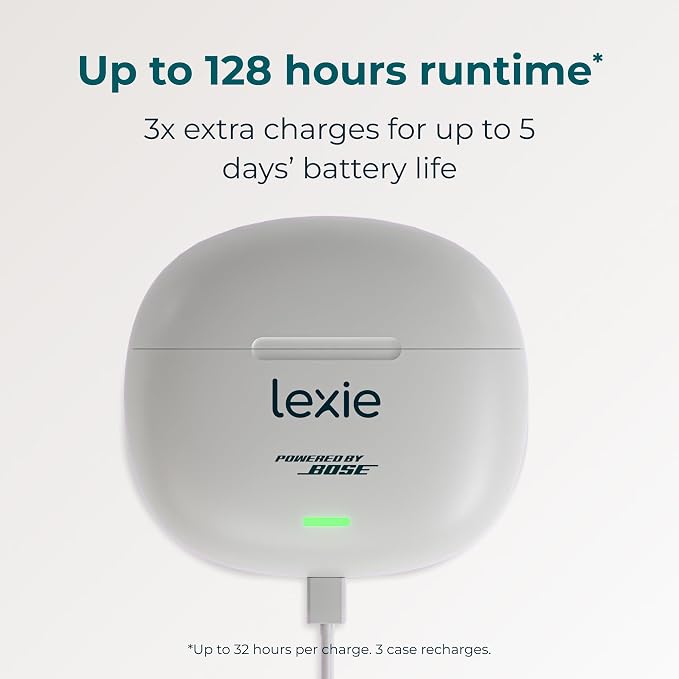 Lexie B3 OTC Hearing Aids Powered by Bose Sound Technology for Superior Speech Clarity - Rechargeable, Customizable, Universal Bluetooth Streaming - Receiver-in-Canal-Style Plus Lexie Expert Support