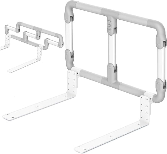 Folding Bed Rails for Elderly Seniors, Bed Assist Rail with Adjustable Heights for Easily Getting in or Out of Bed, Bed Rail Safety Bar, Fits King, Queen, Full, Twin, Medium