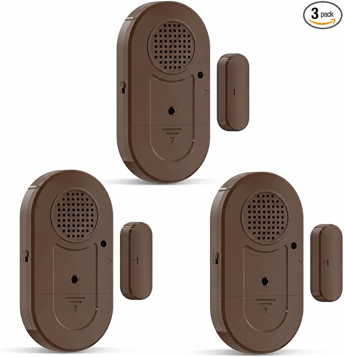 Sanjie Door Alarms When Opened,Door Window Alarm Sensors for Kids Safety/Home Security/Pool/Garage/Dementia/Toddler/Travel Security,Easy to Install,Volume Control/Loud Alert,Long Battery Life,3 Pack