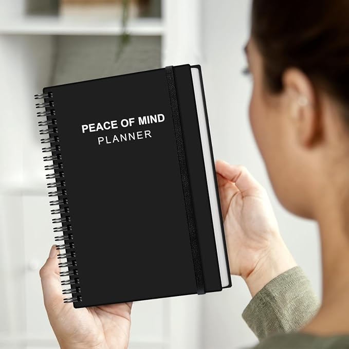 Peace of Mind Planner – Final Arrangements Organizer for Beneficiary, Will Preparation, Last Wishes & Funeral Planning, 5.8" x 8.5", Black