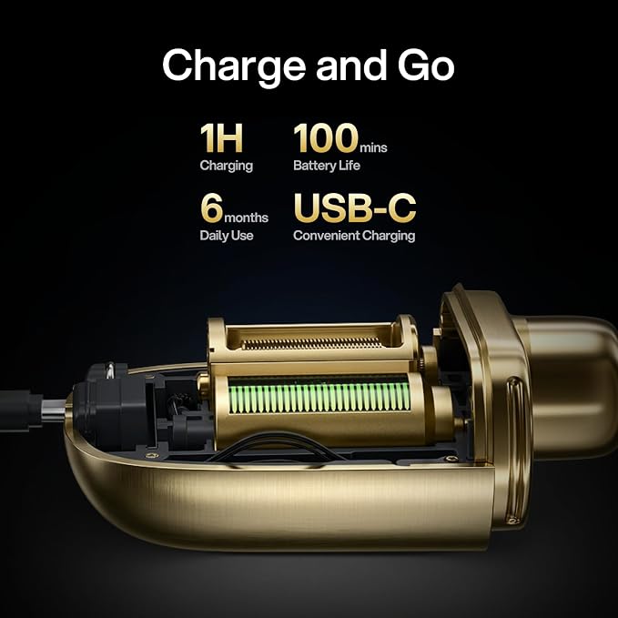 yoose Nose Hair Trimmer, Alloy Rechargeable Nose Hair Trimmer for Men Women, IPX7 Waterproof, Detachable Head, Easy to Clean, Portable Travel Size Nose Trimmers, Dual Edged Blades, Painless, Gold