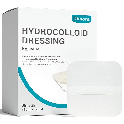Dimora 50 Pcs Hydrocolloid Bandages 2" x 2" for Wound Care, Wound Dressing Small Hydrocolloid Gel Bandages for Burn, Blister, Acne Care, First Aid Kit Essential