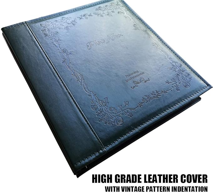 4x6 Photo Album 600 Pockets, Extra Large Capacity Picture Album with Vintage Leather Cover, Family, Baby, Wedding Album (Dark Green)