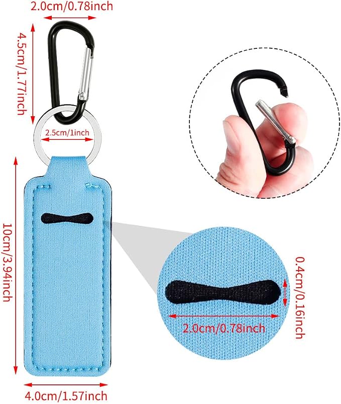 Pengxiaomei 3 Pcs Chapsticks Holder Keychain for Lipstick, Stocking Stuffers for Teen Girls Women Small Christmas Gifts