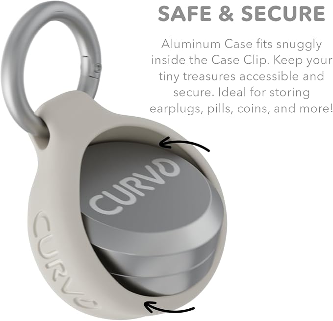 CURVD Premium Carrying Case Durable Travel Keychain Container, Medicine Pill Organizer, Travel Pill Box, Small Waterproof Holder for Pills, Earplugs, Compatible with Loop, Vibes & Eargasm (Pack of 2)