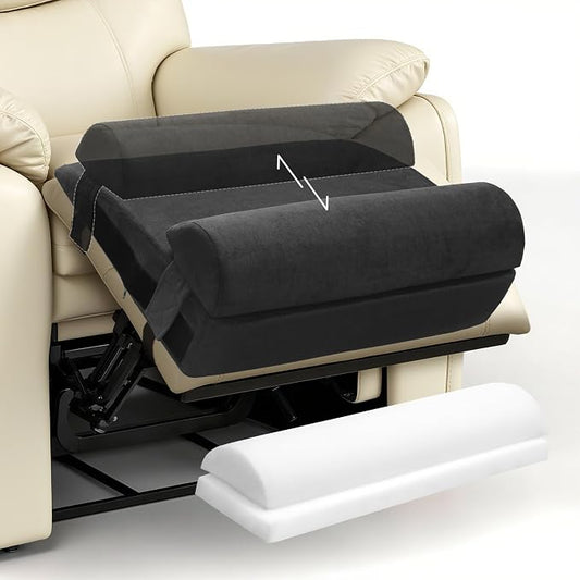 Recliner Foot Rest Cushion with Removable Semi-Cylinder | Customize Support For Every Body Part, Adjustable Recliner Leg Pillow for Recliner&Sofa, 2 Reinforced Strap for No Slip,Black