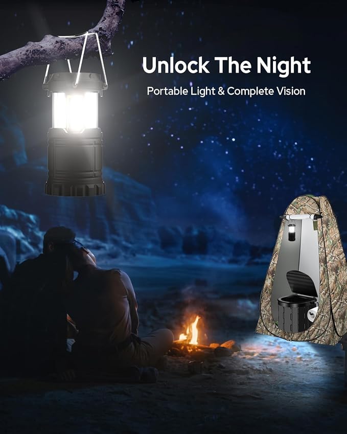 Portable Toilet Kit, Camping Toilet with Pop-Up Privacy Tent and Poo Gel Toilet Bags, Washable Portable Outdoor Showers Changing Rooms