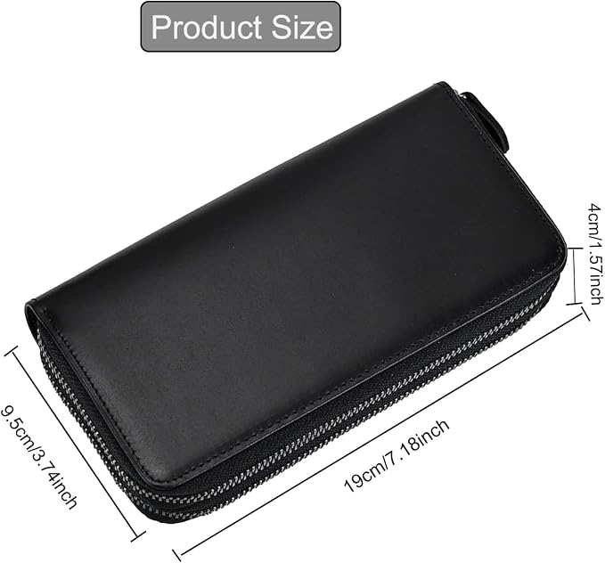 Genuine Leather Long Wallet for Men, Large Capacity Purse Clutch Bag Handbag Checkbook Cash Credit Cards Phone Holder | Large Capacity