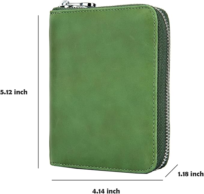 RFID Blocking 24 Slot Credit Card Holder Wallet Real Leather Multi Card Organizer Wallet with Zipper