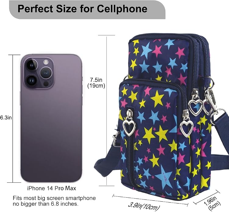 Small Crossbody Bag for Women - Mini Phone Purses with Crossbody Strap and Wallet - Nylon Arm Bag