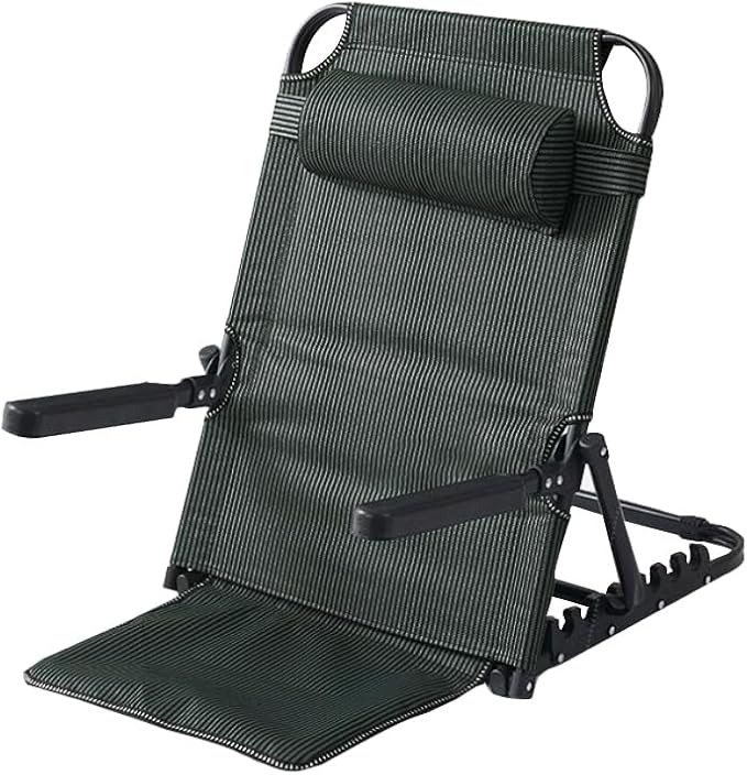 Lifting Bed Backrest, 20.5"x27.6" Portable Folding Adjustable Sit up Back Rest, Folding Disability Bed Backrest, Multifunction Chair with Armrests for Neck Head Lumbar Support, Black