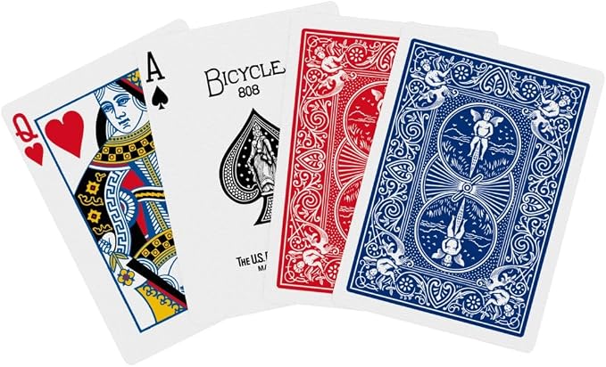 Bicycle Playing Cards 2 Pack Standard Poker Size Red and Blue | Air-cushion finish, Over 130 years trusted, 52 cards plus 2 Jokers per deck, Great for poker and rummy